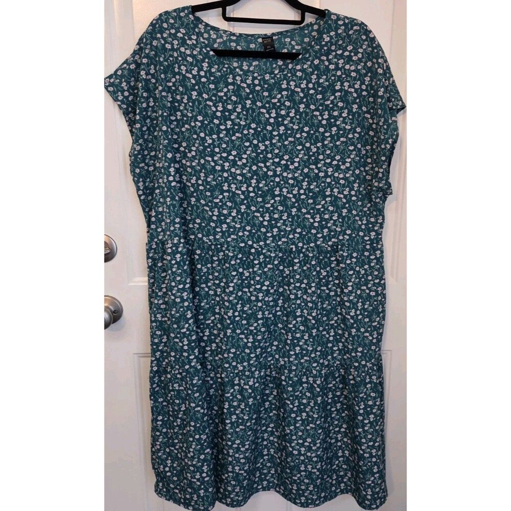 Emory Rose Women’s Mini Dress Green Floral Print - Size Large
